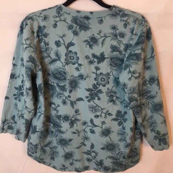 SOLD! Hot Cotton Peony Floral Button Down Shirt Top - Picture 4 of 8